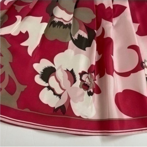 NWT Elie Tahari 100% Silk ‘Prato’ Pleated Striped Floral Print Mini Skirt Size 4 - Picture 3 of 11
